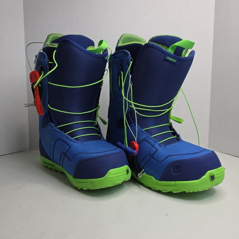 Burton Ambush Men's Snowboard Boots Size 10,5 And A Half Blue Green Mid Calf